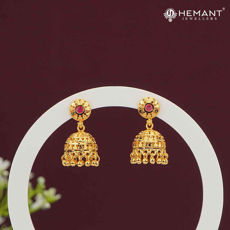 Forming Gold Traditional Jhumka Earrings – 4322