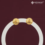 Sunburst Engraved Forming Gold Studs – 4328