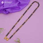 Micro Gold-Plated Multi-Strand Mangalsutra with Wati/Vati Pendant – Black & Gold Beaded Design 4392-93