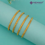 Micro Gold Plated Bangles with Delicate Cut – 4398-4400