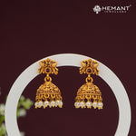 Antique Temple Jhumka with Pearl Drops – 4467