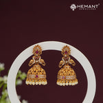 Peacock Motif Pearl Jhumka Earrings – 4473