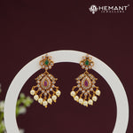 Royal Drop-Shaped CZ Pearl Earrings – 4475