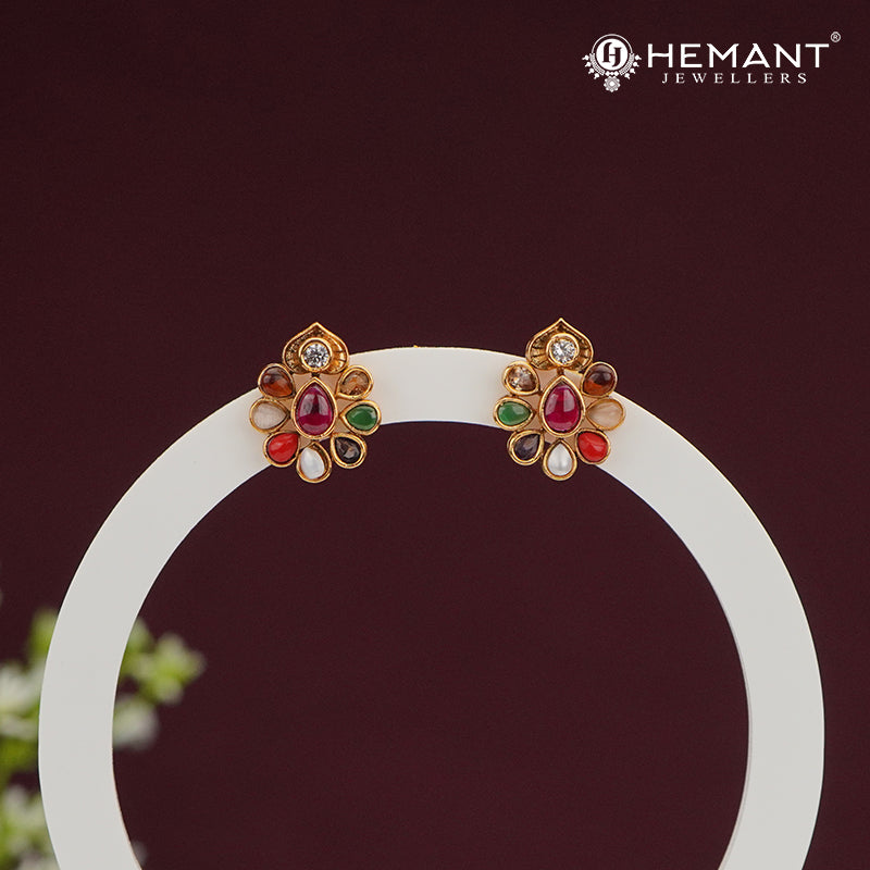 Navratna Stud Earrings – 4482