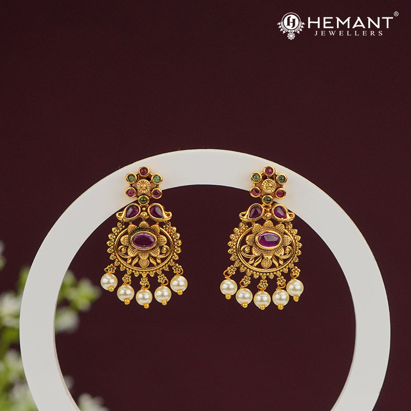 Temple Pearl Drop Earrings – 4483