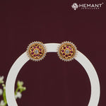 Classic Round Ruby Stud Earrings – 4487-88