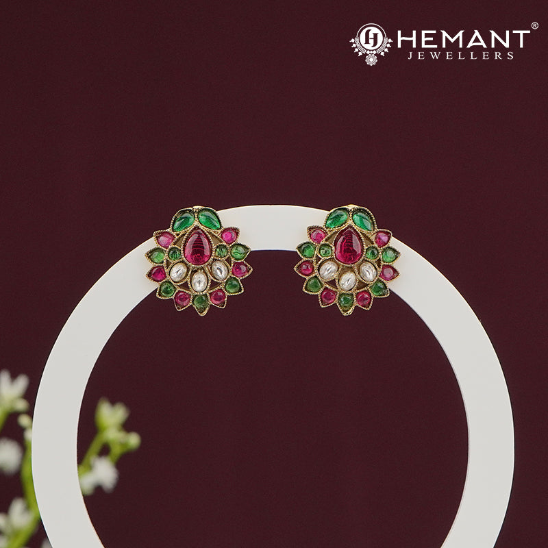 Multi-Stone Floral Stud Earrings – 4510-13