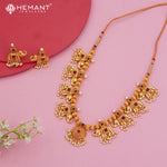 Traditional Oxidized Guttapusalu Haar Hathi Geru (with earrings) - 4541