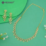 Delicate Heart Motif CZ Necklace Set with Matching Earrings – 4613