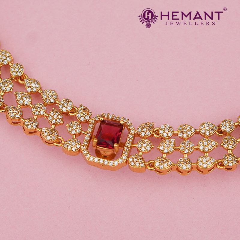 Diamond-Cut Cluster Choker with Changeable Center Stone – 4628