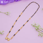 Gold-Plated Multi-Strand Mangalsutra with Wati/Vati Pendants – Black & Gold Beaded Design 4724