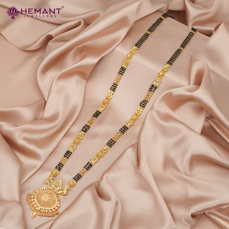 Forming Gold 36" Mangalsutra with Floral and Peacock Pendant 4765