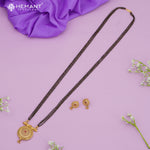 Maharashtrian Classic Black Beads Mangalsutra with Antique Pendant 4784