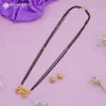 Maharashtrian Classic Black Beads Mangalsutra with Antique Vati Pendant 4788