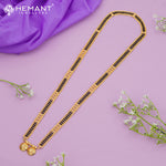 Gold-Plated Multi-Strand Mangalsutra with Wati/Vati Pendant – Black & Gold Beaded Design 4848-49