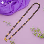 Gold-Plated Multi-Strand 36" Mangalsutra with Wati/Vati Pendant – Black & Gold Beaded Design 4850