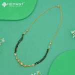 Double Line Black Bead Monalisa Mangalsutra with Golden & Stone Beads – 4851