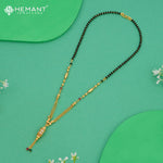 Traditional Black Bead Mangalsutra with Cylindrical Pendant - 4855
