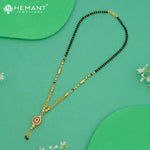 Elegant Round Pendant Mangalsutra with Ruby Stone Detailing - 4856