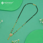 Designer Mangalsutra with Circular AD Stone Pendant - 4857