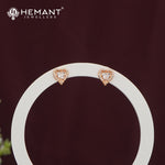 Heart-Shaped Stone Stud Earrings – 4860