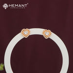 Heart-Shaped Stone Stud Earrings – 4861