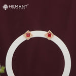 Square Stud Earrings with AD Stone – 4863