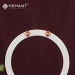 Multicolor Stone Floral Stud Earrings – 4864