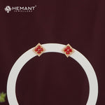 Stud Earrings with Sparkling Stone Border – 4866