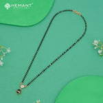 Black Stone Pendant 18" Mangalsutra with Solitaire Cluster - 4886