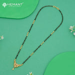 Elegant Two-Tone Black Bead 18" Mangalsutra with Artistic Pendant & Stone Detailing - 4912