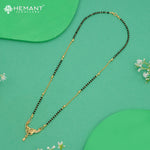 Elegant Two-Tone Black Bead 18" Mangalsutra with Artistic Pendant & Stone Detailing - 4915