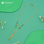 Designer 18" Mangalsutra with Circular Motif & Ruby Accent - 4927
