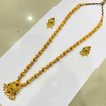 Traditional Topra Mala Long Antique Pendal Geru Finished with Earrings