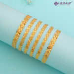 Forming Gold Bilwar Patli (6pc.) Bangle Set with amazing Swastik Pattern 630-959