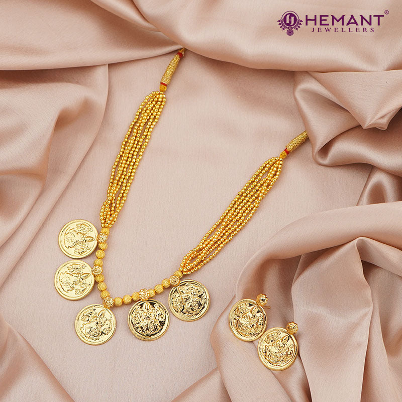 Kolhapuri Jondhale Pot 5 Laxmi Thushi | जोंधळे पोत ठुसी (with earrings)