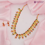 Micro Gold Plated Kolhapuri Saaj Vertical Color 11 Pan (with earrings)