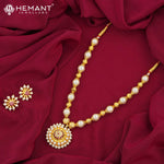 Moti Mala Copper Cap Rathachakra Pendant (with earring)