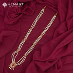 Traditional Maharashtrian Chinchpeti Tanmani Moti Har Long Gadha Pendal 3 Line