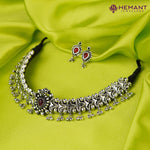 Traditional Maharashtrian Kolhapuri Gadi Thushi Belpan Silver (with earrings)