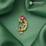Traditional Maharashtrian Kolhapuri Micro Gold Plated Nath C (Nose Pin)