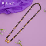 Micro Gold-Plated Multi-Strand Mangalsutra with Wati/Vati Pendant – Black & Gold Beaded Design 739-4773