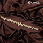 Traditional Maharashtrian Chinchpeti Tanmani Moti Har Short 4 Peti Big Oval