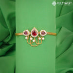 Traditional Maharashtrian Kolhapuri Micro Gold Plated Bajuband 3 Pc. Gadha Pan