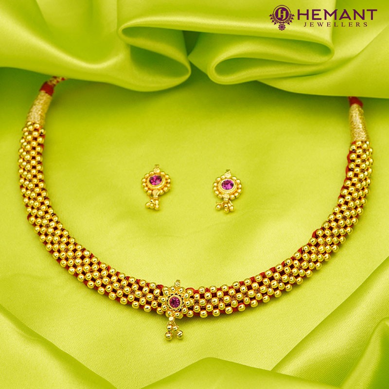 Thushi Waman Hari Pethe Moti Jewellery Waman Hari Pethe Thushi Necklace Gold Online Waman Hari Pethe