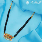 Traditional Maharashtrian Kolhapuri Mangalsutra Plain 9 X+Square Stone Moti