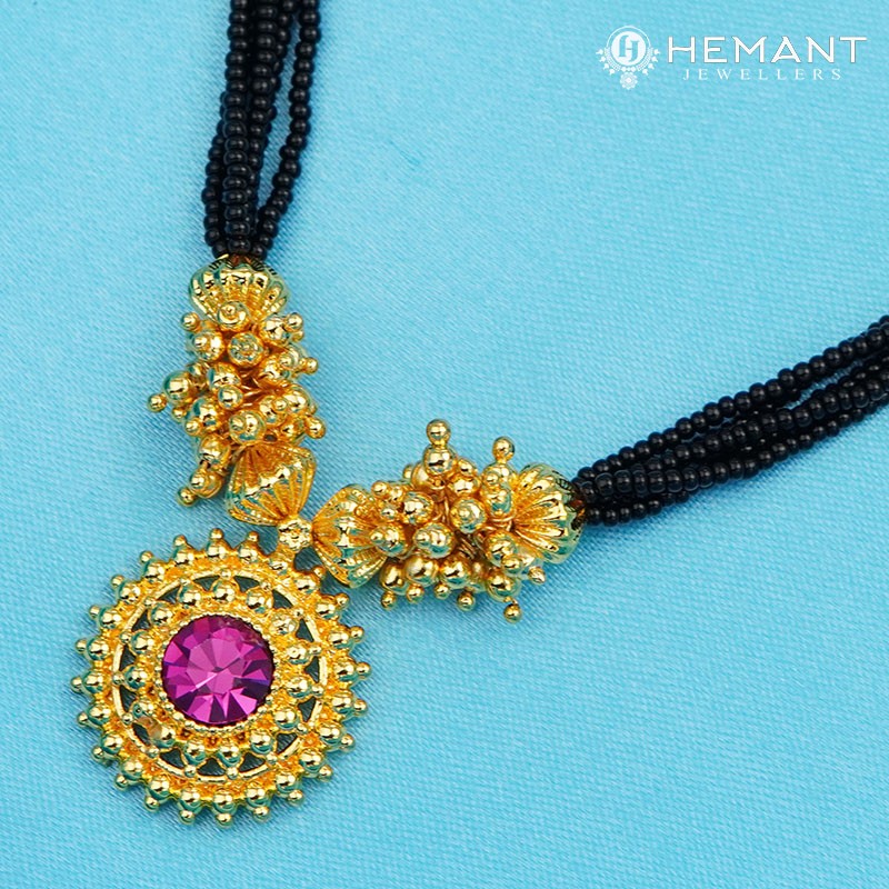 Traditional Maharashtrian Kolhapuri Mangalsutra Small Ghas Saj Rava II Nice