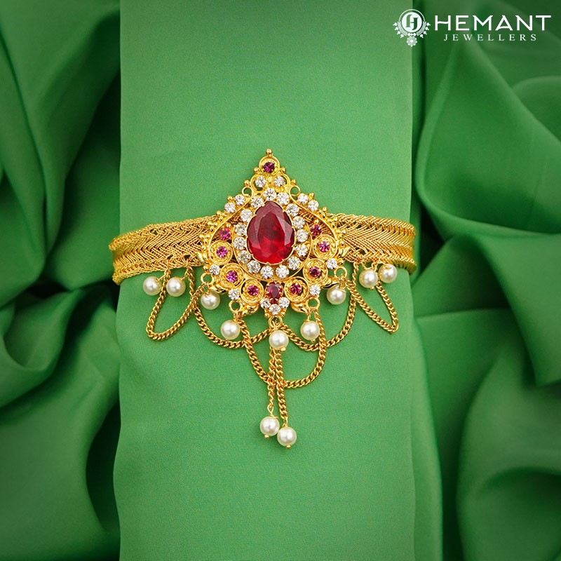 Gold Plated Rajputi Bajuband Online Royal Rajputi Bajuband Designs