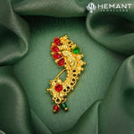 Traditional Maharashtrian Kolhapuri Micro Gold Plated Nath Golden E (Nose Pin)