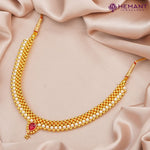 Traditional Maharashtrian Kolhapuri Micro Gold Plated Thushi 2 No. Panadi Moti Full Zalar